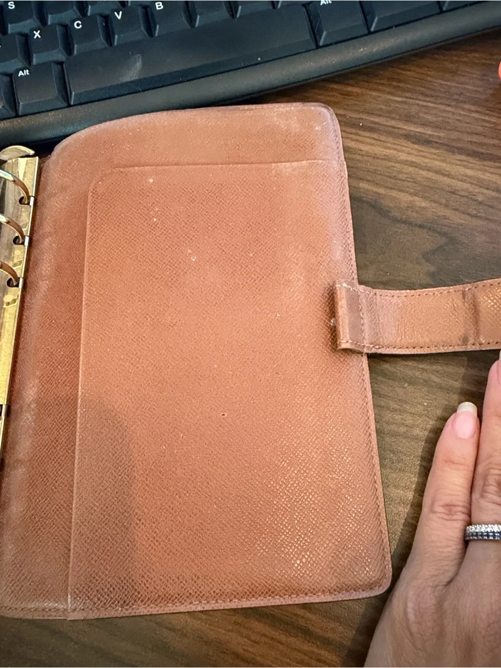 Louis Vuitton Brown Monogram Canvas Agenda Cover with Gold Accents